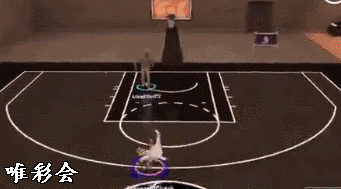 动图:乔丹隔扣球爹并顺势跨过