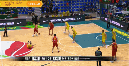 动图:郭艾伦晃倒对手后撤步三分