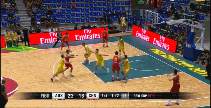 动图:李根右侧弧顶三分出手命中