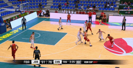 动图:于德豪声东击西虚晃上篮