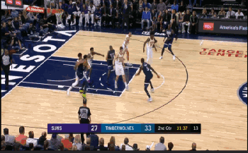 唐斯低位强打2+1