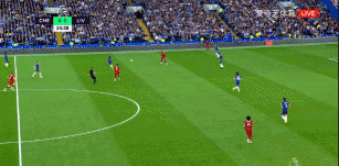 图5：依靠中场的精妙传递，切尔西成功破开利物浦的高压逼抢