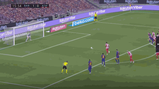 特尔施特根扑出点球被判无效,马竞重罚