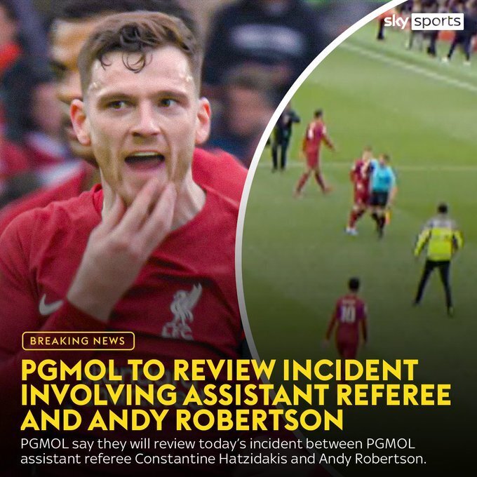 罗伯逊遭边裁肘击