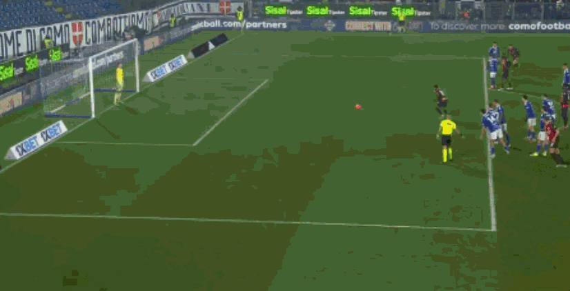 恩昆库点球破门，AC米兰1-1科莫