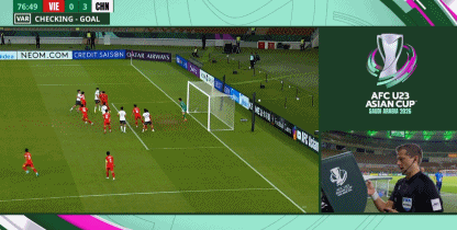 中国U23彭啸破门时队友越位在先进球无效